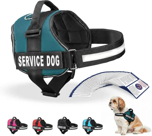 Miniatura 14 de Arnés Industrial Puppy para perros con correas y asa, y chaleco con parche reflectante, en un cómodo diseño de malla, Bright Red Rojo Brillante