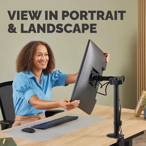 Miniatura 4 de Fellowes Brazo de monitor único ajustable para todos los días: soporta pantallas de hasta 32" con un peso de 19.84 libras, inclinación, giro, giro