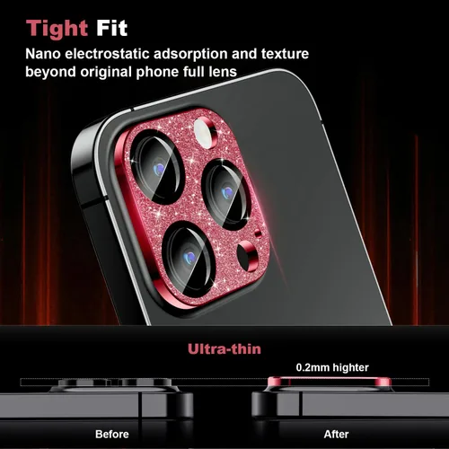Miniatura 7 de Protector de lente de cámara para iPhone 15 Pro/iPhone 15 Pro Max, [protección contra caídas y cobertura completa] Protector de pantalla de vidrio