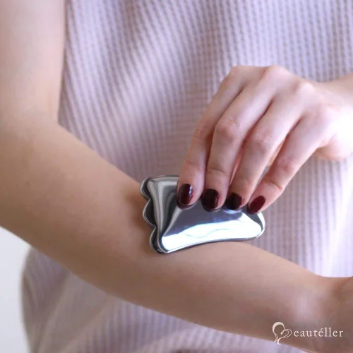 Miniatura 5 de Auténtico Terahertz Piedra Gua Sha Herramientas de raspado Linfático Drenaje Masajeador Facial Energía Belleza Herramientas