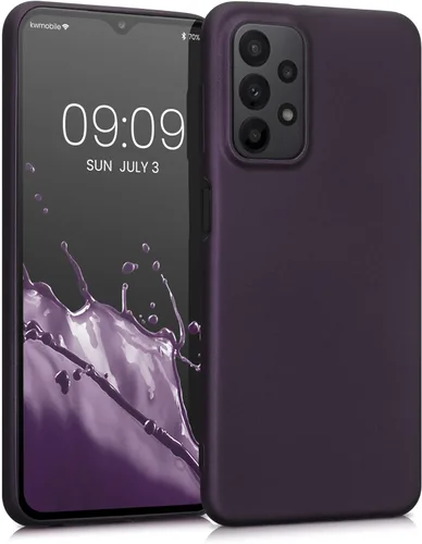 Miniatura 103 de kwmobile Funda compatible con Samsung Galaxy A23 4G / 5G - Funda de silicona TPU metálica suave y delgada - Rojo oscuro metálico