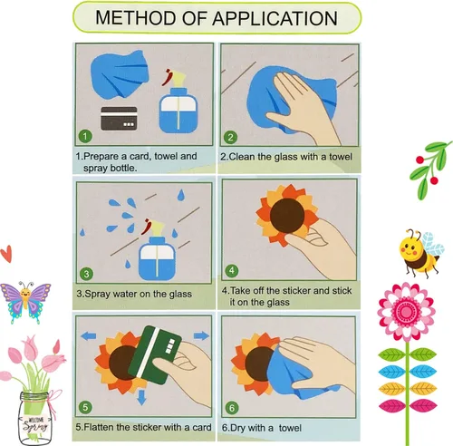Miniatura 5 de Calcomanías de pared de Pascua extraíbles de doble cara para niños, decoración de ventanas de cristal para el hogar, aula, oficina, ventanas