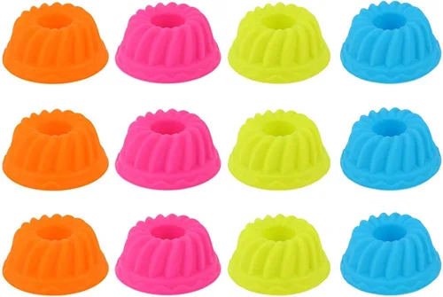 TOPINCN Muffin 12 piezas Mini Calabaza Silicona Cupcake Tazas para hornear Antiadherentes Pastelería Muffin