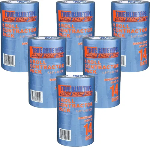 True Blue Premium Blue - Cinta adhesiva de pintor profesional, para uso en interiores y exteriores, grado comercial, disponible en 2 anchos,