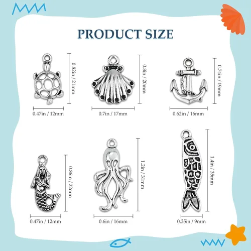 Miniatura 2 de JIALEEY Venta al por mayor 100 piezas mezcla de plata antigua encanto colgante colección DIY suministro de joyería para collar pulsera colgante