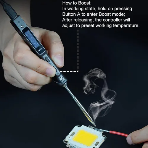 Miniatura 4 de TS101 Soldador de soldar TS100 Actualizado 90W PD 65W DC Estación de soldadura de bolsillo inteligente programable Kit con puntas I originales