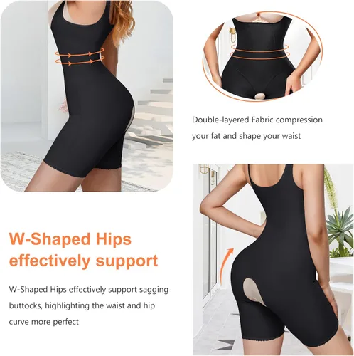 Miniatura 3 de Wonderience Body moldeador de cuerpo completo para mujer, faja moldeadora de cintura, corsé de control de abdomen, faja moldeadora más delgada