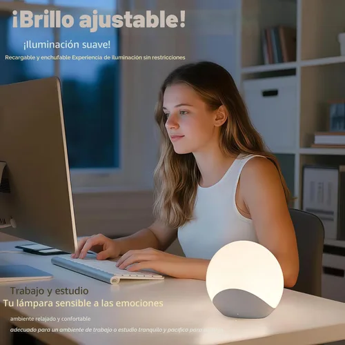 Miniatura 3 de IYT Luz nocturna para bebé, luz de huevo para niños, lámpara de noche táctil de atenuación continua, 7 colores regulables, lámpara táctil