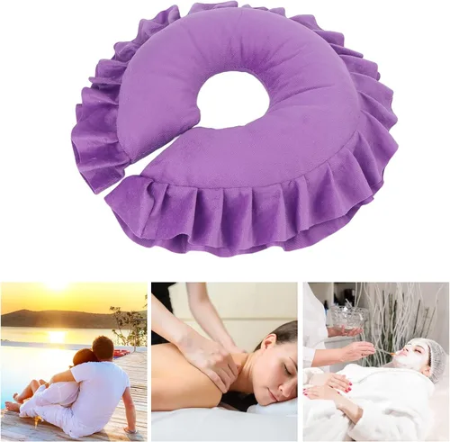Miniatura 4 de Dioche Almohada de boca abajo, suave spa salón masaje cara, mesa de cama, almohada para el cuello de la cabeza, almohadilla de viaje para el cuello