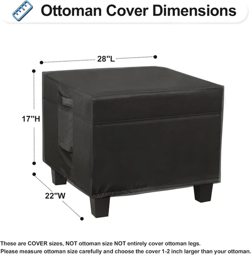Miniatura 2 de OutdoorLines Fundas Impermeables para Otomanas de Patio Exterior - Cubierta Rectangular a Prueba de UV para Mesa Lateral de Patio Resistente al
