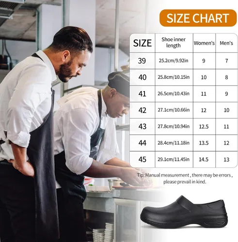 Miniatura 2 de Zapatos unisex antideslizantes para servicio de alimentos, impermeables, resistentes al aceite, zuecos de trabajo de cocina, cómodos zapatos