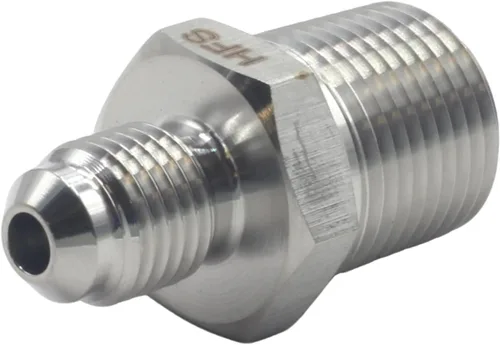 Miniatura 3 de HFS (R) 3/8" NPT macho a 1/4" SAE Macho Flare Tubing Adapter Manguera Conector Accesorios de tubería de acero inoxidable 304 (3/8" MNPT x 1/4" MSAE)