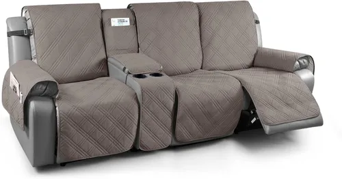 Miniatura 33 de TAOCOCO Fundas de sofá reclinable 100% impermeables con consola, fundas de sofá para sofá reclinable de 3 asientos con diseño de correas, funda