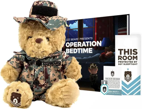 Miniatura 9 de ZZZ Bears Airman Sleeptight Air Force - Oso de peluche con libro de cuentos y sistema de sueño, regalo reconfortante para niños de la Fuerza Aérea