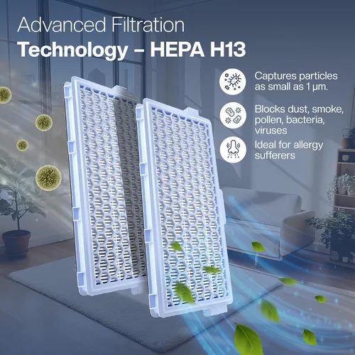 Miniatura 2 de 3 filtros para aspiradora Miele [compacto C1 y C2, C2 completo y C3, S8340, S4000–S8999] [Sustituye a SF-HA 50] – 3 filtros HEPA y 3 filtros