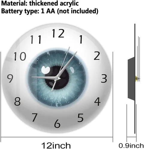 Miniatura 2 de The Geeky Days Reloj de pared silencioso con diseño de ojo pupila visión visión oftalmología reloj de pared silencioso de cuarzo 12 pulgadas todo lo
