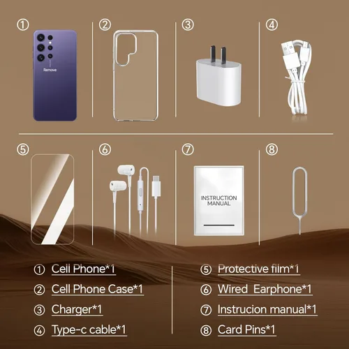 Miniatura 8 de Teléfonos desbloqueados, 12GB+512GB teléfonos Android desbloqueados, 5G Android 14 Smartphone, Snapdragon888, 5000mAh (plateado)