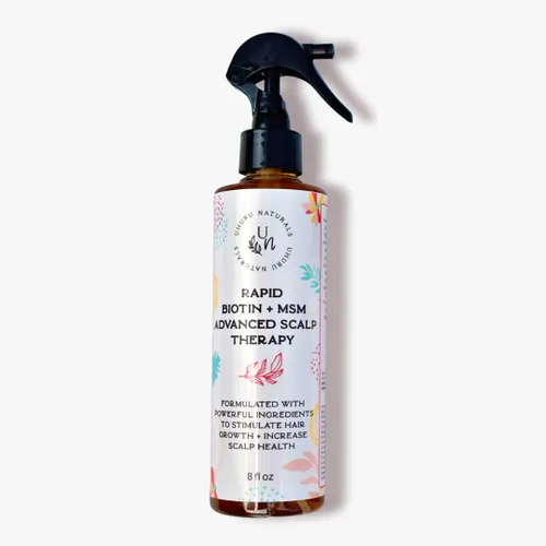 Uhuru Naturals Spray para el crecimiento del cabello, biotina rápida y MSM Advanced Scalp Spray - Tratamiento fortalecedor y nutritivo del cuero