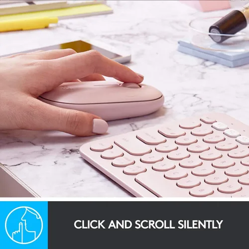 Miniatura 4 de Logitech Pebble M350 - Mouse inalámbrico con Bluetooth o USB, silencioso y delgado con clic silencioso para iPad, laptop, laptop, PC y Mac, rosa