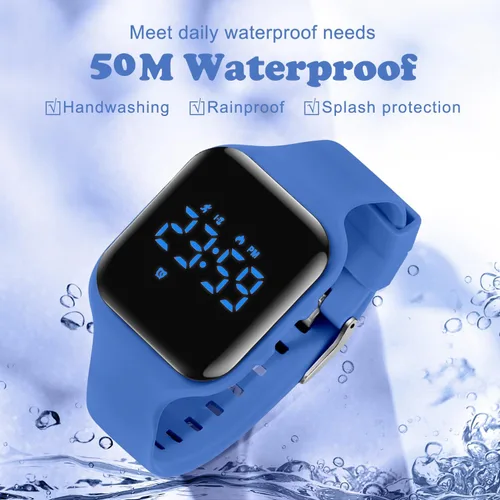 Miniatura 7 de Reloj deportivo digital para niños y niñas con contador de pasos, alarma vibratoria y despertador. Rastreador de actividad a prueba de agua, sin