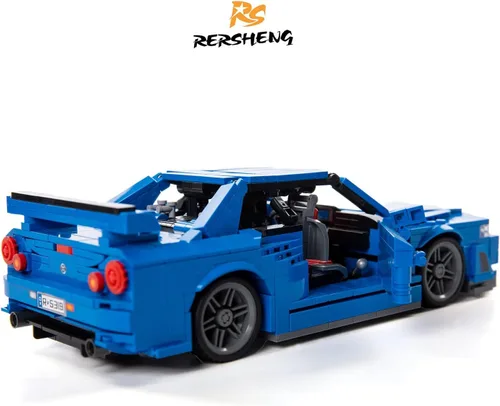Miniatura 4 de Initial-d GTRS R34 - Kit de construcción y juguete de construcción con tecnología MOC, modelo coleccionable para adultos, modelo de coche JDM a