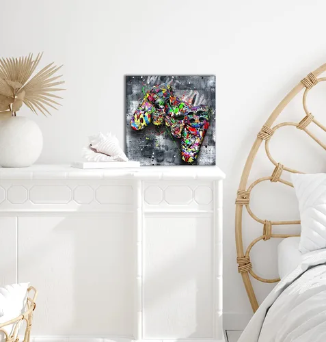 Miniatura 6 de JKWALL77 Lienzo de graffiti para dormitorio, arte de pared gaming para chicos adolescentes, pintura abstracta, arte pop, decoración moderna de pared