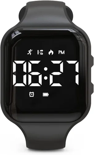 Miniatura 14 de Reloj de seguimiento de fitness LED sin Bluetooth, reloj podómetro digital, con recuento de pasos/distancia/calorías/cronómetro/reloj despertador