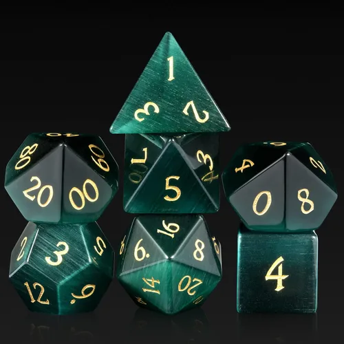 Miniatura 30 de Juego de dados Aagte D&D DNDND Un juego completo de dados de piedra DND con estuche de regalo magnífico para juego de mesa Dungeons and Dragons
