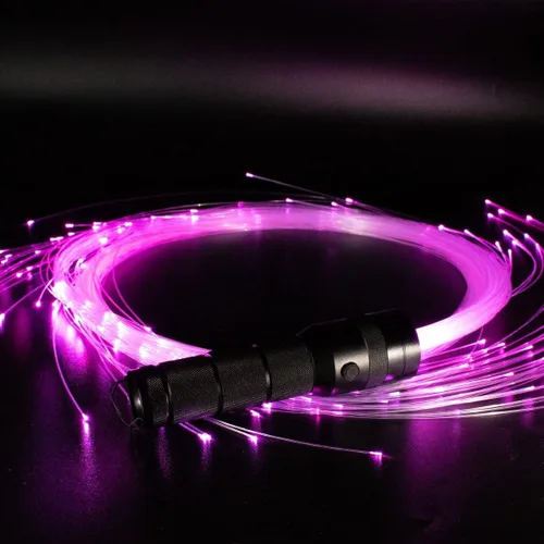 AMKI Látigo de fibra óptica, látigo de píxeles de flujo de baile, súper brillante, juguete rave, 40 efectos de color, modo de batería, látigo Negro