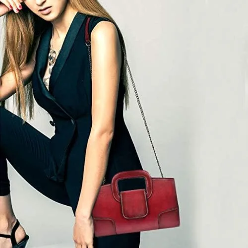Miniatura 7 de Goclothod Bolso de mano con asa superior para mujer estilo vintage con solapa bandolera