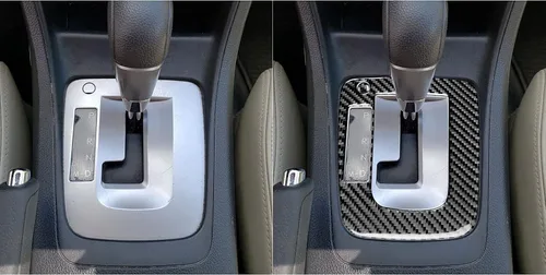 Miniatura 4 de Panel de cambio de marchas de fibra de carbono real para consola central, marco externo, accesorios para el interior del automóvil, adhesivo