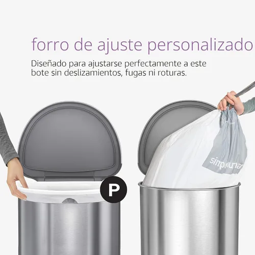 Miniatura 8 de Simplehuman bote de basura de acero mate de 45 l, con sensor semicircular