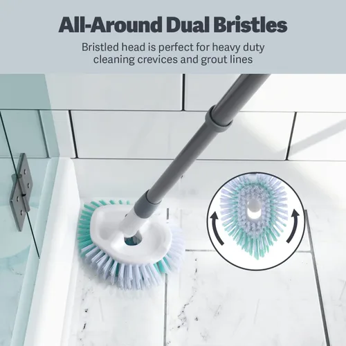 Miniatura 3 de Casabella Cepillo para bañera y azulejos con mango extensible de 28 pulgadas y almohadilla para fregar