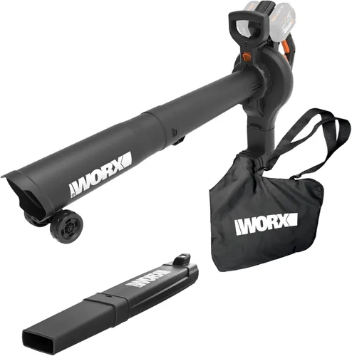WORX WG583.9 Soplador de hojas inalámbrico de 40 V, sopladores 3 en 1 para el cuidado del césped con aspirador y triturador, soplador eléctrico con