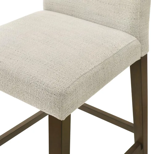 Miniatura 9 de CHITA Juego de 2 taburetes de bar de altura de mostrador, taburetes de bar tapizados de altura de asiento de 27 pulgadas, cuero sintético en negro