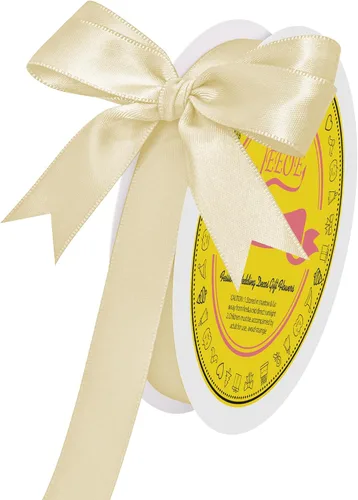 Miniatura 225 de Cinta de satén blanca antigua de doble cara de 1-1/2 pulgadas x 50 yardas, cinta de poliéster para envolver regalos, día de San Valentín, bodas