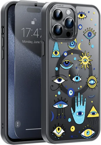 Miniatura 86 de Goodon Funda para iPhone 17 Pro con protector de pantalla de privacidad, compatible con Magsafe, a prueba de golpes, translúcida mate, bonita funda