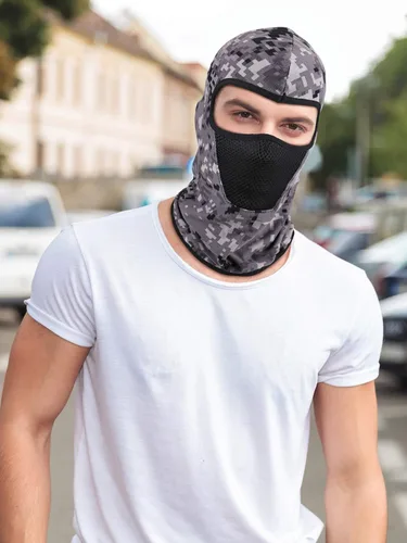Miniatura 3 de 9 piezas de pasamontañas de verano transpirable, protección contra el polvo, cuello, bufanda de cara completa para actividades al aire libre