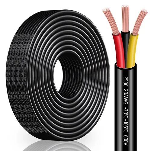 Miniatura 17 de Cable eléctrico calibre 10 con 2 conductores de cobre puro, libres de oxígeno, trenzados, de cloruro de polivinilo, flexible, para tiras