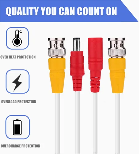 Miniatura 2 de Reemplazo blanco del cable de extensión BNC de 150 pies para el sistema de seguridad Wisenet SDC-89445BF