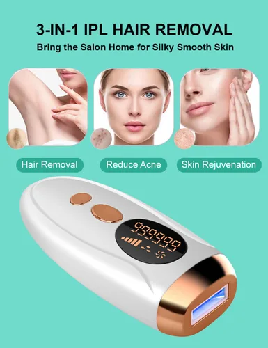 Miniatura 4 de At-Home - Dispositivo de depilación láser IPL para mujeres y hombres, depilación permanente, 999,999 parpadeos, removedor de vello sin dolor