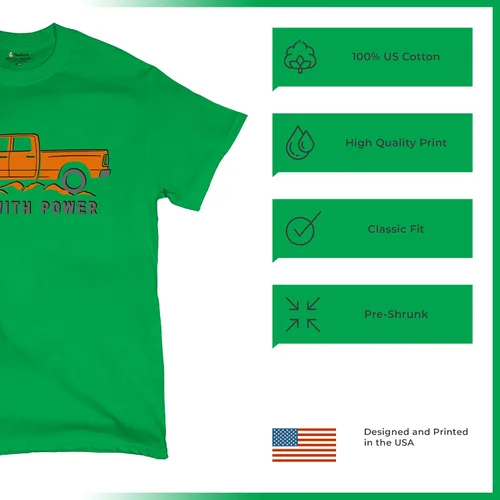Miniatura 65 de Tee Hunt Camisetas gráficas y camisetas sin mangas para hombre Roll with Power Pickup Truck