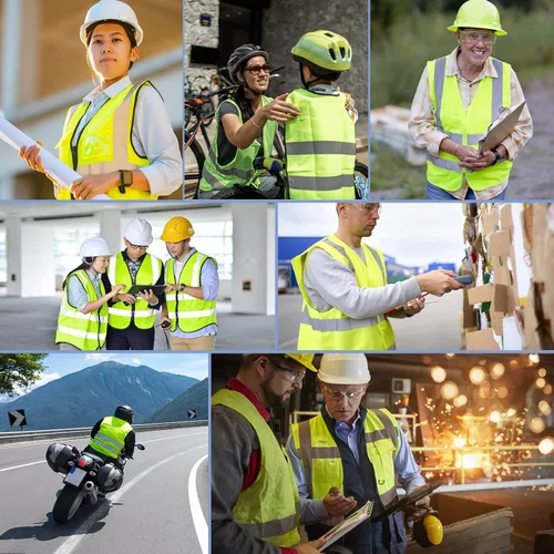 Miniatura 7 de XPCARE Chalecos de seguridad reflectantes para mujeres y hombres, chaleco de seguridad de alta visibilidad con bolsillos y cremallera frontal