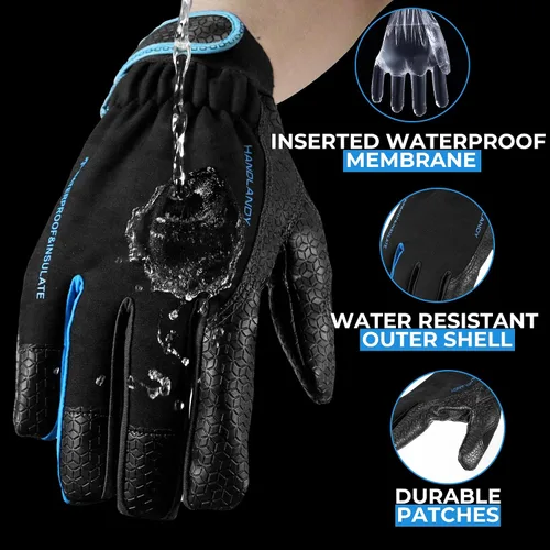 Miniatura 25 de HANDLANDY Guantes de trabajo aislados, guantes térmicos de invierno impermeables para hombres y mujeres