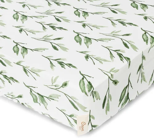 Miniatura 27 de Crane Baby Sábana bajera, sábana bajera ajustable de algodón suave para cunas y guarderías, cobre beige, 28 pulgadas de ancho x 52 pulgadas de alto