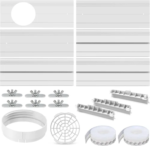 Kit de ventilación de puerta de aire acondicionado portátil, kit de sellado de ventilación de ventana de CA adecuado para manguera de escape de CA