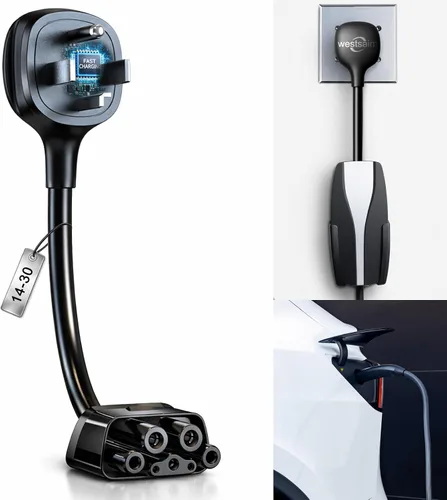 Adaptador para Tesla NEMA 14-30, adaptador de cargador móvil Tesla solo para Gen 2 y 3, enchufe de 240 V y toma de corriente 14-30 a 24 amperios y