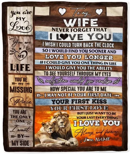 Miniatura 16 de Manta personalizada con texto en inglés «To My Wife from Husband When I Tell You I Love You Wife», manta de forro polar personalizada