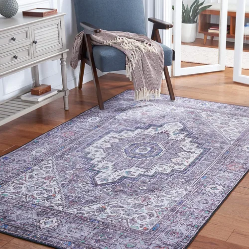 Miniatura 14 de SAFAVIEH Tucson Collection - Alfombra lavable de 2 pies 6 pulgadas x 8 pies, beige y verde, antideslizante y fácil de limpiar, ideal para pasillo
