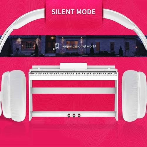 Miniatura 5 de Piano digital con peso de 88 teclas, piano vertical eléctrico con tablero de unidad de 3 pedales, pantalla LCD, teclado multifuncional